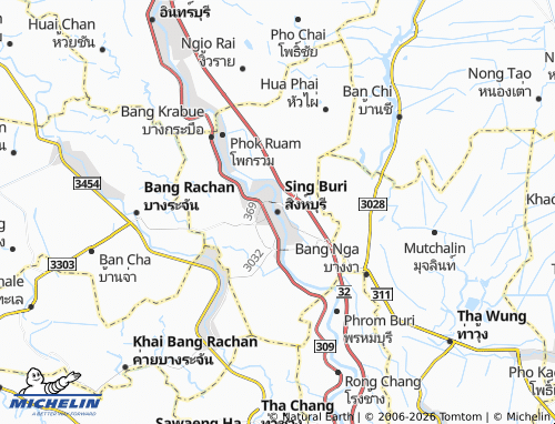 Mapa MICHELIN Sing Buri - ViaMichelin