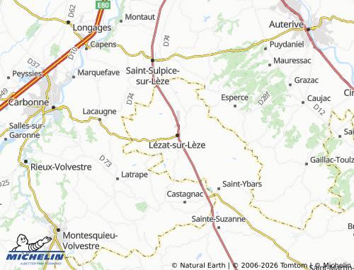 Mapa MICHELIN Lézat-sur-Lèze - ViaMichelin
