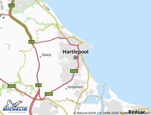 Carte MICHELIN Hartlepool - ViaMichelin