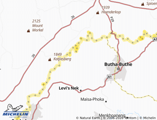 MICHELIN Ha Mothibe map - ViaMichelin