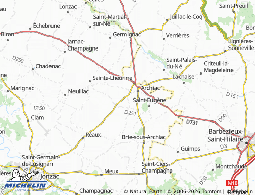 Mapa MICHELIN Arthenac - ViaMichelin