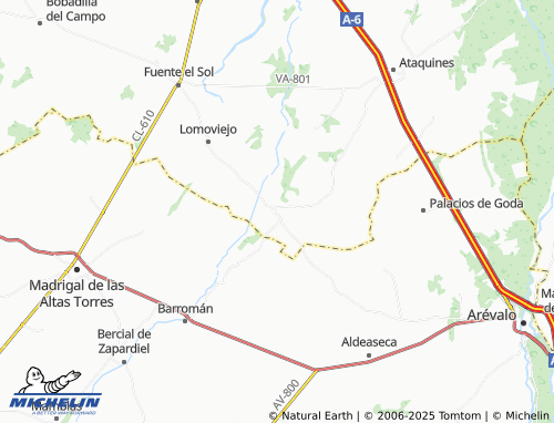MICHELIN Salvador de Zapardiel map - ViaMichelin