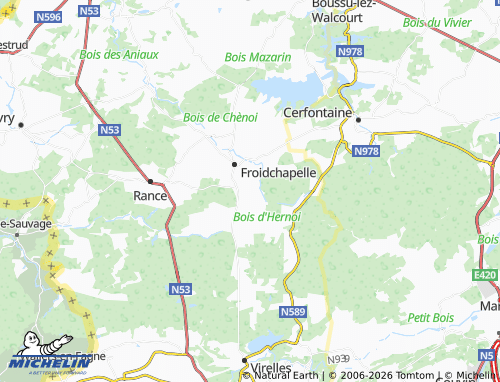 MICHELIN Froidchapelle au Coq map - ViaMichelin