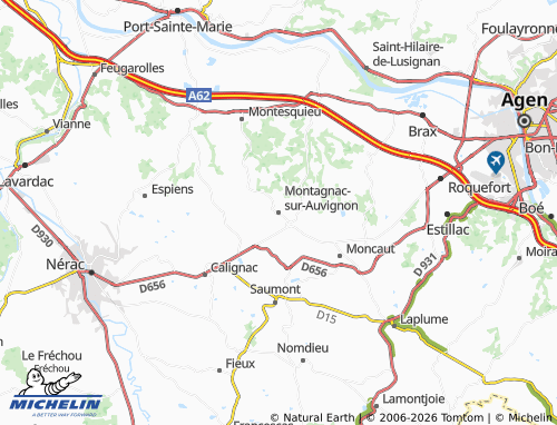 MICHELIN Montagnac-sur-Auvignon map - ViaMichelin