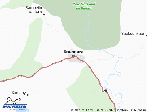 Carte MICHELIN Koundara - ViaMichelin