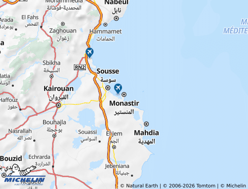 Carte MICHELIN Monastir - ViaMichelin