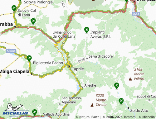 MICHELIN Colle Santa Lucia map - ViaMichelin