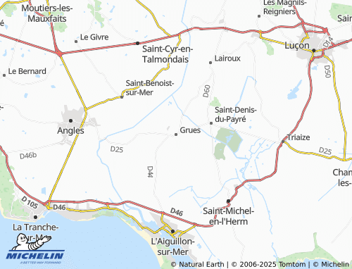 MICHELIN Grues map - ViaMichelin