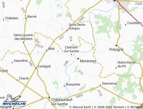 MICHELIN-Landkarte Chemiré-sur-Sarthe - ViaMichelin