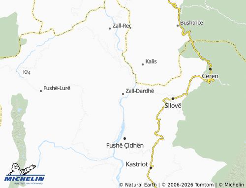 MICHELIN Zall-Dardhë map - ViaMichelin