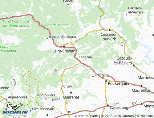 MICHELIN Cébazan map - ViaMichelin