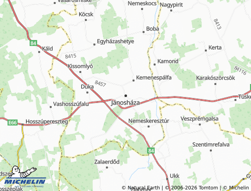 MICHELIN Jánosháza map - ViaMichelin