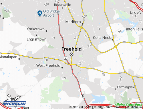 Mappa MICHELIN Freehold - ViaMichelin