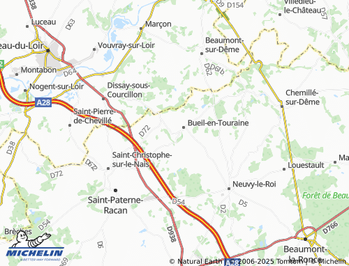 MICHELIN-Landkarte Les Caves du Gué Luneau - ViaMichelin