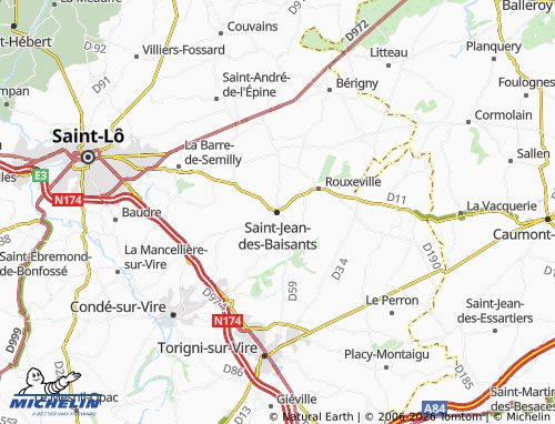 MICHELIN Saint-Jean-des-Baisants map - ViaMichelin