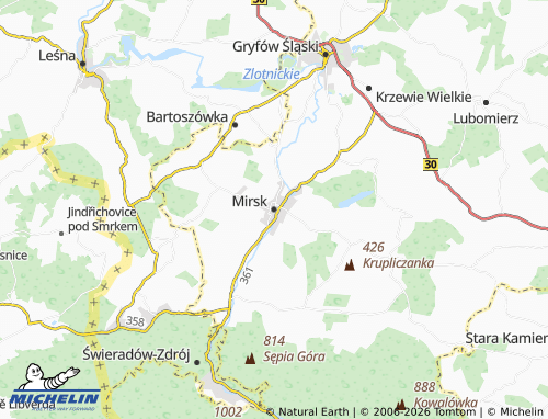 Mappa MICHELIN Mirsk - ViaMichelin