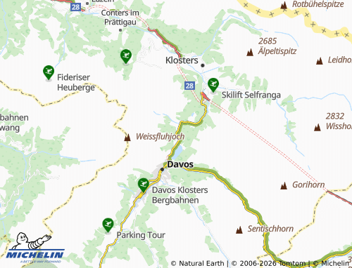Carte MICHELIN Davos Wolfgang - ViaMichelin