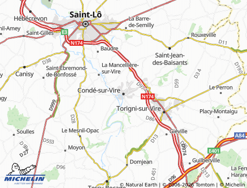 MICHELIN Condé-sur-Vire map - ViaMichelin