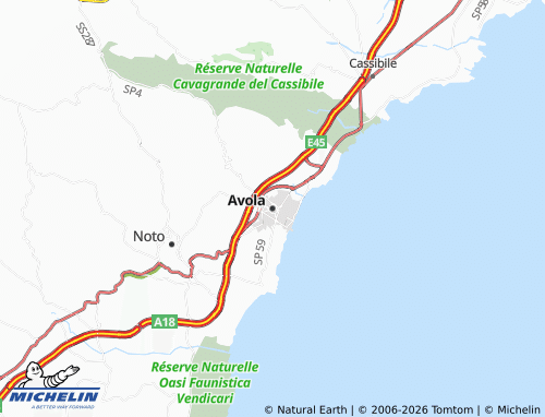 MICHELIN Avola map - ViaMichelin