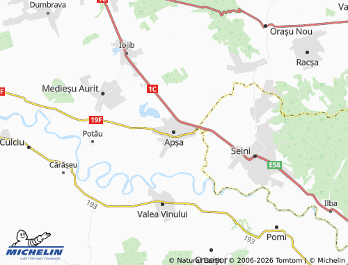 MICHELIN Apșa map - ViaMichelin