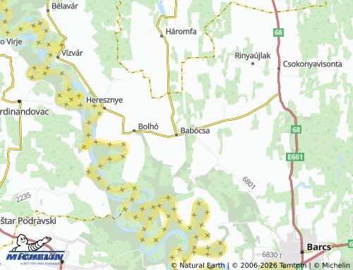 Mapa MICHELIN Babócsa - ViaMichelin
