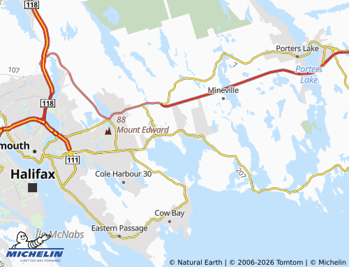 Kaart MICHELIN Upper Lawrencetown - ViaMichelin