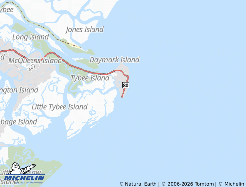 Mappa MICHELIN Tybee Island - ViaMichelin