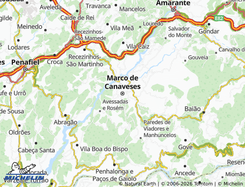 Mapa MICHELIN Marco de Canaveses - ViaMichelin