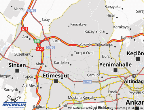 Mappa MICHELIN Turgut Özal - ViaMichelin