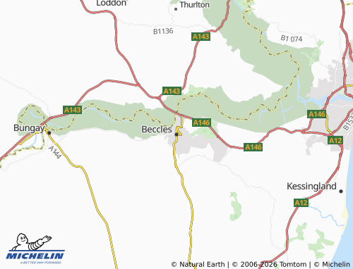 Carte MICHELIN Beccles - ViaMichelin
