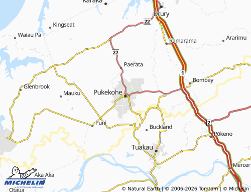 Mapa MICHELIN Pukekohe - ViaMichelin