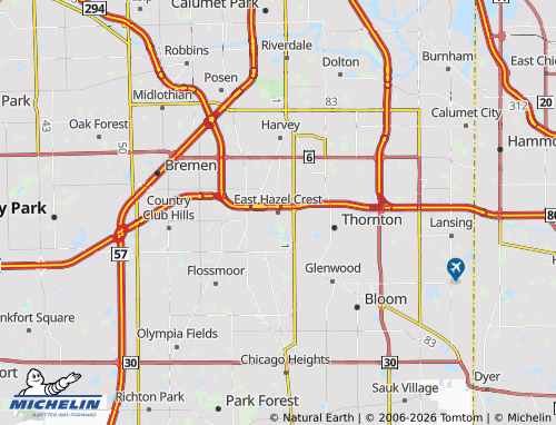 Mappa MICHELIN East Hazel Crest - ViaMichelin