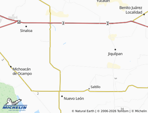 Mapa MICHELIN San Luis Potosí 2 - ViaMichelin