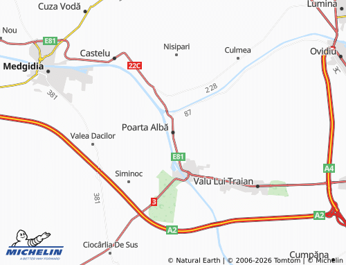 Mapa MICHELIN Poarta Albă - ViaMichelin