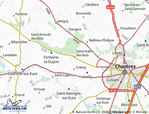 Carte MICHELIN Saint-Aubin-des-Bois - ViaMichelin