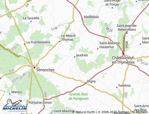 MICHELIN Jaudrais map - ViaMichelin