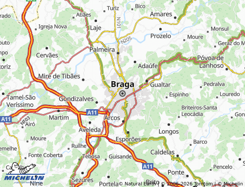 Mapa MICHELIN Braga - ViaMichelin