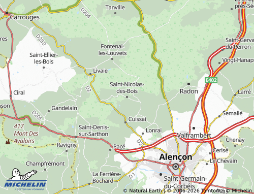 MICHELIN Saint-Nicolas-des-Bois map - ViaMichelin