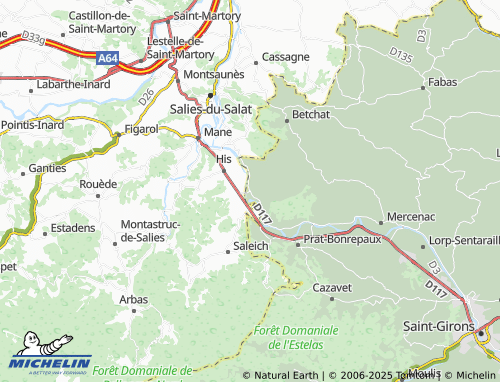 MICHELIN La Bastide-du-Salat map - ViaMichelin
