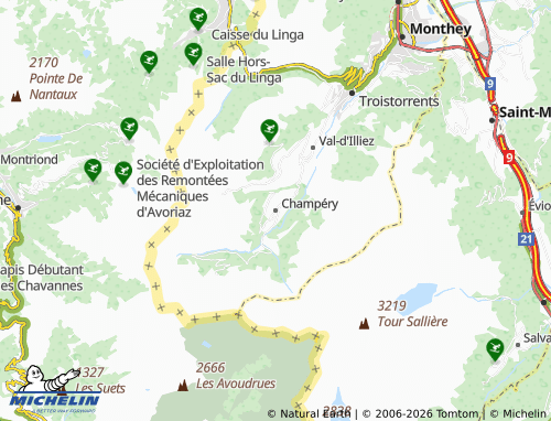 Mapa MICHELIN Champéry - ViaMichelin