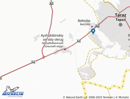 MICHELIN Ayshabibinskiy sel'skiy okrug map - ViaMichelin