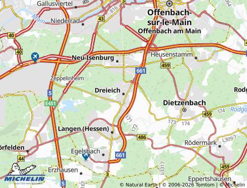 Mappa MICHELIN Dreieich - ViaMichelin