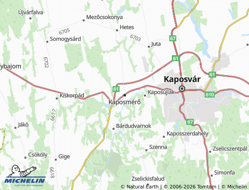 MICHELIN-Landkarte Kaposmérő - ViaMichelin