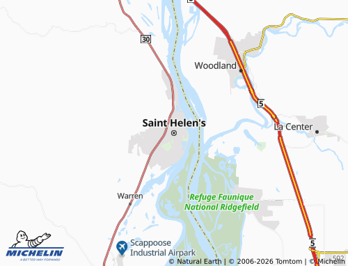 Mappa MICHELIN Saint Helen's - ViaMichelin