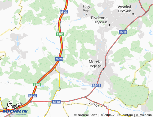 MICHELIN Verkhnia Ozeriana map - ViaMichelin