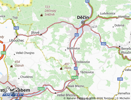 Kaart MICHELIN Malšovice - ViaMichelin