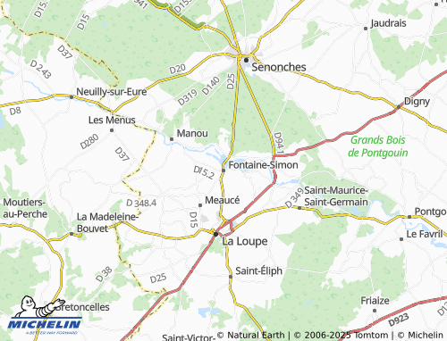 MICHELIN Fontaine-Simon map - ViaMichelin