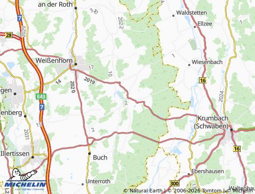 MICHELIN Roggenburg map - ViaMichelin