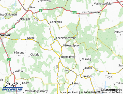 Mappa MICHELIN Mikosszéplak - ViaMichelin