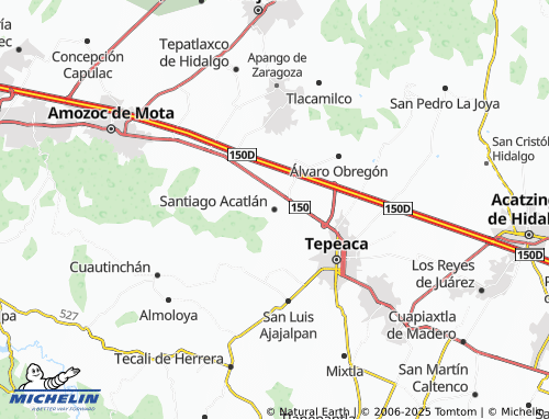 MICHELIN Santiago Acatlán map - ViaMichelin